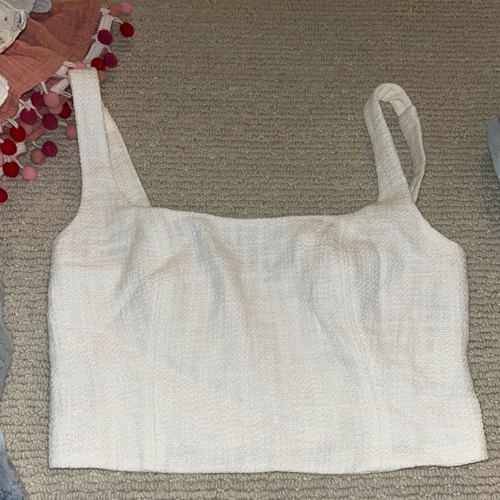 Abercrombie white linen tank